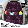 thumbnail image 5 of Fuzoiu Snowflakes and Hearts Print 2 Pack Kick Mat Back Seat Protector With 3 Storage Pockets, Universal Car Seat Back Organizer For Kids Pets, Waterproof Backseat Protector For Most Car, 5 of 8