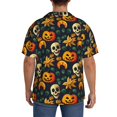 thumbnail image 6 of Picia Halloween Skull Men's Linen Shirts Short Sleeve Cuban Beach Shirts Casual Shirts Button Down Shirt for Men Beach Summer Wedding Shirt-X-Large, 6 of 7
