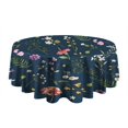 thumbnail image 5 of Pioneer Flower Floral Print Pattern Round Tablecloth 60"x60",Wrinkle Wipeable Table Cloth for Kitchen Dining Room Picnic Patio Party, 5 of 6