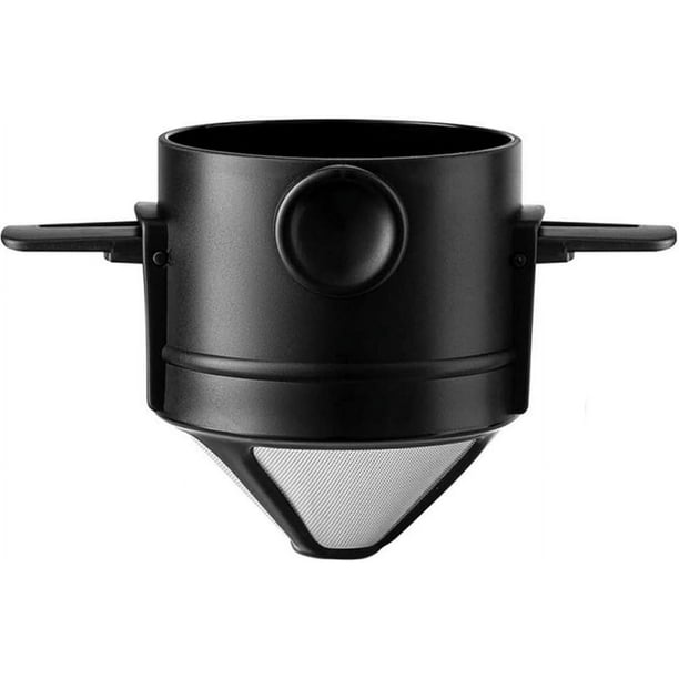 Cafetera portátil para verter 1-2 tazas, filtro de café portátil de acero inoxidable, filtro de goteo de café de taza reutilizable para viajes en casa y oficina