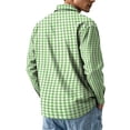 thumbnail image 6 of Lightweight Wrinkle Resistant Gingham Plaid Long Sleeve Shirt for Men Button Down Regular Fit 4 Way Stretch Lapel Collar Office Business Casual Weekend Wear L, 6 of 6