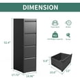 thumbnail image 3 of 4 Drawer File Cabinet with Lock, Steel Vertical Filing Cabinets for Home Office, Metal Storage Cabinet for Hanging Legal/Letter Size Files, Assembly Required (Black), 3 of 7