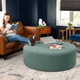 thumbnail image 5 of Jaxx Candler Round Coffee Table Ottoman, Oversized, 44-Inch, Boucle Green, 5 of 11