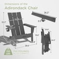 thumbnail image 4 of Tappio Folding Adirondack Chair All Weather HDPE Outdoor Patio Chairs with Detachable Multifunctional Holders and Cup Holders, Fire Pit Chairs for Yard Garden Poolside, Gray, 4 of 7