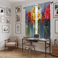 thumbnail image 5 of Spring Flowers Kitchen Curtain for Berdoom Living Room Cafe 72 Inch Length, Rustic Botanical Vases Floral Oil Painting Tiers Curtains Light Filtering Drapes Window Treatment 2 Panels 52"Wx72"L, 5 of 8