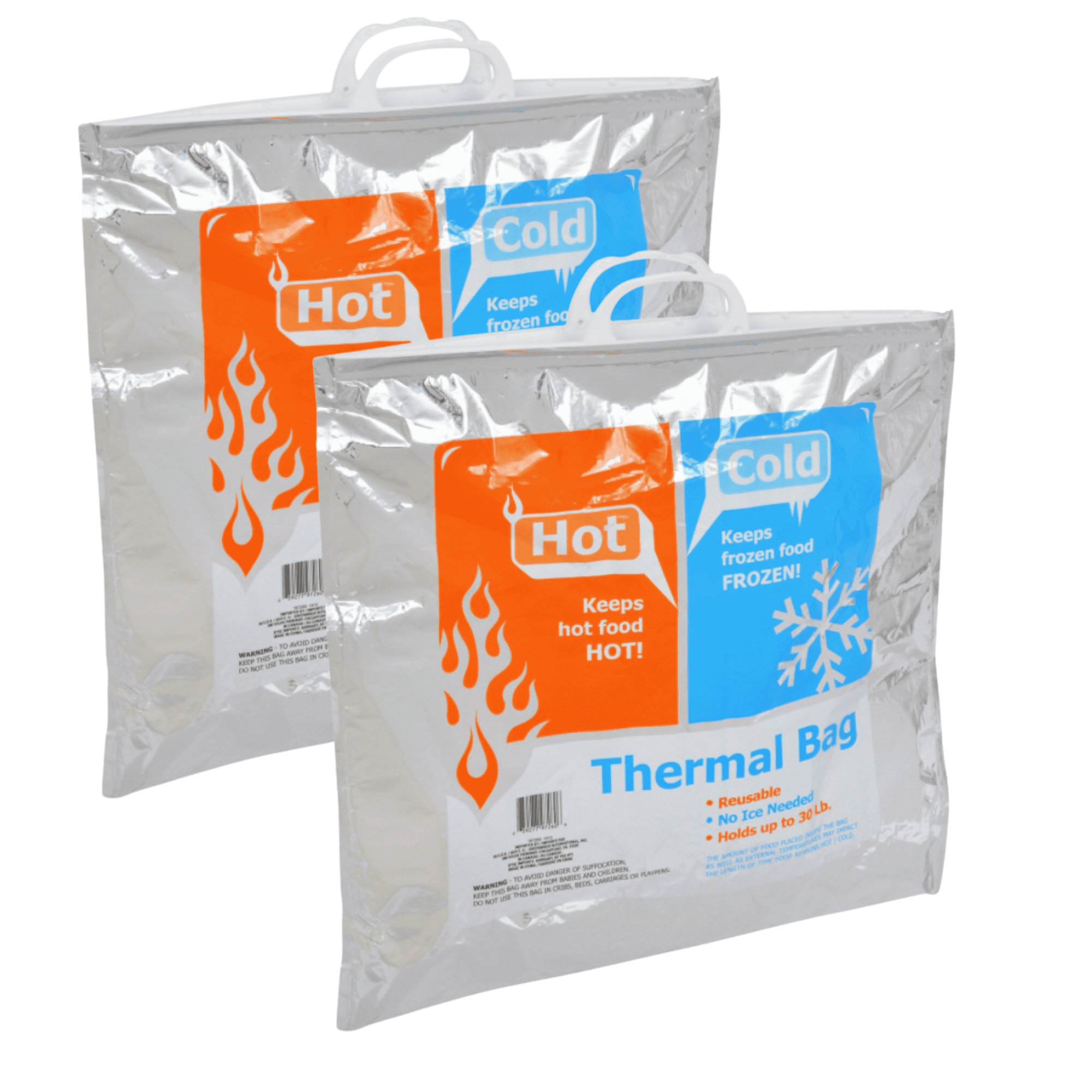 Insulated Thermal Cold/Hot Recyclable Set Of Five Bags 20" x 7" COOL GREEN BAG 