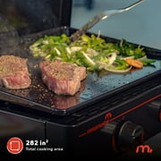 Megamaster 2-Burner Portable Gas Griddle with Built-In Lid, 18,000 BTUs, 282 SQ In Cooking Space, Small Tabletop Propane Griddle for Outdoor Cooking, Camping, BBQs, and Parties - 820-0054D