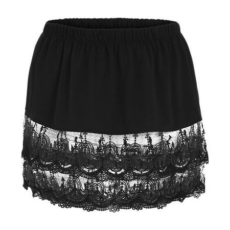 

Women s Layered Tiered Sheer Table Skirts for Rectangle Tables 8Ft Lace Trim Extender Half Suspender Skirt Slip Plus Size Skirt