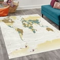 thumbnail image 2 of Earth Decorative Rug, Detailed World Map with All Countries Major Capital Cities Universe Continents, Quality Carpet for Bedroom Dorm and Living Room, 6 Sizes, Cream Tan, by Ambesonne, 2 of 4
