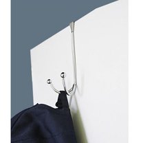 Home Basics Chrome Hook Over The Door Hanger Hardware Hooks, 2 Pack