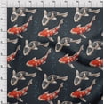 thumbnail image 3 of oneOone Polyester Lycra Dark Navy Blue Fabric Bubbles & Koi Fish Ocean Craft Projects Decor Fabric Printed By The Yard 56 Inch Wide, 3 of 4