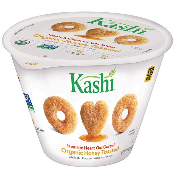 Kashi, Organic Honey Toasted Oat Cereal, Breakfast In A Cup, NonGMO