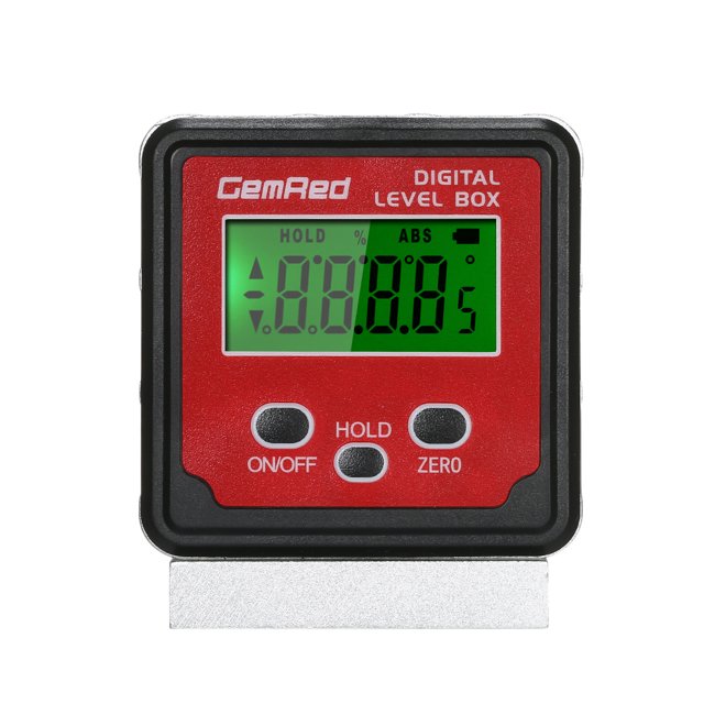 Caja de nivel GemRed Medidor de ángulo Buscador de ángulo digital Nivel de inclinómetro GemRed Medidor de ángulo