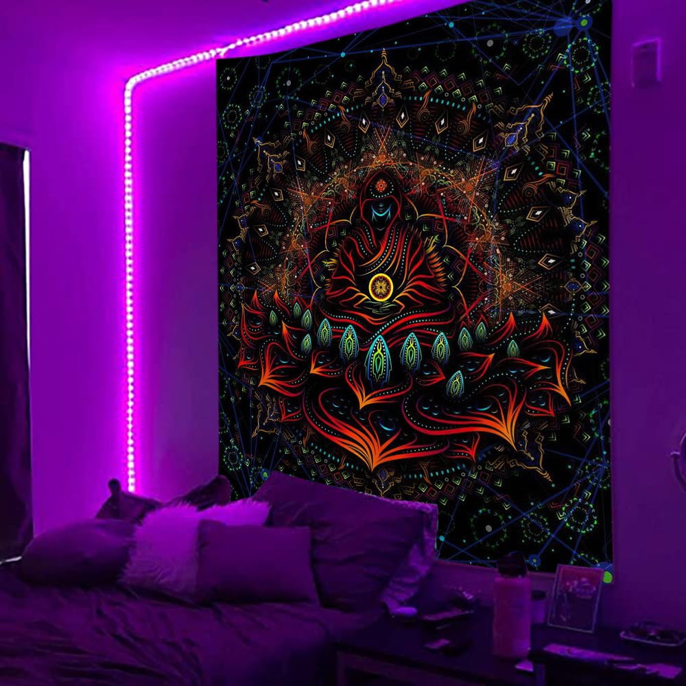 Innerwin Bedspread Trippy Tapestries Blacklight Blanket Tapestry ...