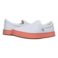 thumbnail image 4 of MaCae Unisex Canvas Slip On Fashion Shoe With Unique Sole, Canvas Slip On Sneakers, Travel Shoes, Casual Work Shoes, Comfy Sneakers - White Colored Band Pink/Flamingo, 4M/6W, 4 of 7