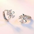 thumbnail image 2 of EOEMY Flower Women Hoop Earring 925 Silver Jewelry Creative Cubic Zircon Earring, 2 of 3