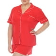 thumbnail image 4 of White Mark Women's Solid Short Pajama Set, 4 of 6
