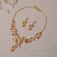 thumbnail image 2 of Wedding Jewelry Set Bride Rhinestone Jewelry Set Silver Plated Butterfly Choker Necklace Earrings Set Jewelry For Women Girls, 2 of 5