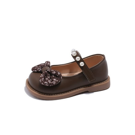 

Girls Shoes 2024 Summer New Girl Fashion Bow Shoes Children‘s Pearl Soft Sole Single Shoes