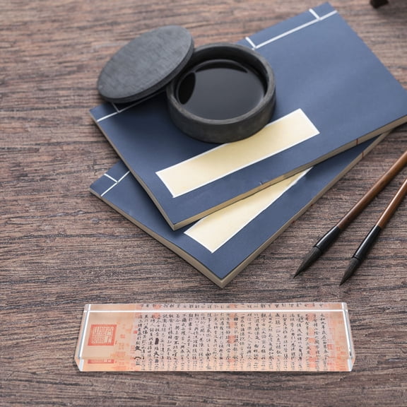 WHAMVOX Glass Calligraphy Paper Weight Desk Ornaments Office Transparent