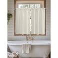 thumbnail image 4 of Cream Solid Color Living Room Curtains 2 Panel, Aesthetics Contemporary Luxury Cafe Window Treatment, Farmhouse Bedroom Bathroom Kitchen Curtains Drapes 104"x45", 4 of 6