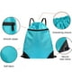 thumbnail image 5 of Mochila con Cordón Ajustable - Tejido Cuadriculado Repelente Al Agua, 42X49Cm, Bolsa Deportiva de Gran Capacidad, Bolsillo con Cremallera, Estilo Casual Unisex, Azul Celeste, 5 of 6