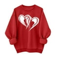 thumbnail image 4 of qucoqpe Valentines Sweatshirt Women Trendy Oversized Love Heart Print Pullover Valentine's Day Long Sleeve Tops, 4 of 5
