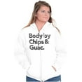 thumbnail image 4 of Body By Chips Guacamole Funny Saying Zip Up Hoodie Men's Women's Brisco Brands L, 4 of 6