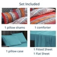 thumbnail image 5 of Shatex Bed-in-A-Bag Comforter Bedding Set- 5 Piece Twin Bedding Sets All Season, Ultra Soft Polyester Bohemia Western Pattern - Orange Boho Bedding Comforters, 5 of 7