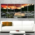 thumbnail image 1 of Tableau mural très large Design Art Bord Paysage Rivière des rocheuses au couchée de soleil, 1 of 3