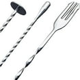 thumbnail image 6 of 3 Pcs Extra Long Stainless Steel Mixing Spoons Spiral Pattern Bar Shaker Spoon Barware Stirring Spoon for Tea Coffee Ice Cream Drink Milkshakes, 6 of 7
