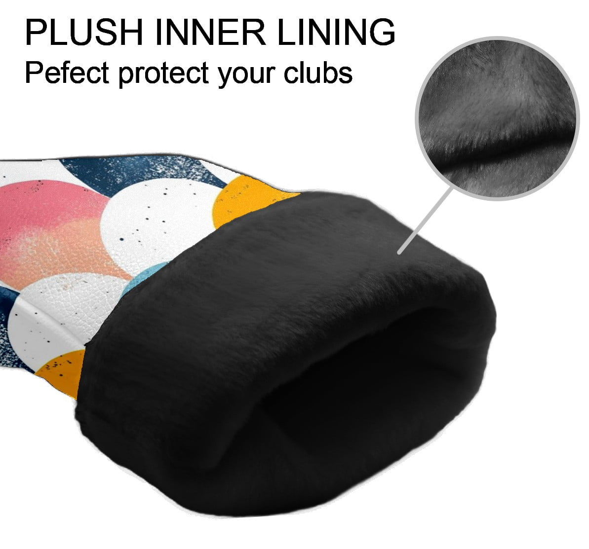 Golf Club Covers PU Leather Waterproof Head Covers for Fairway Woods Hybrids Fish Scale Pattern Unisex Fits Most Brands