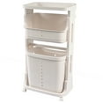 thumbnail image 3 of Prime Garden Rolling Laundry Hamper Cart with Wheels,White, 3 of 7