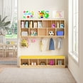 thumbnail image 6 of Advwin Wall Cubbies with Hooks & Cushion Shoe Storage Bench, Wooden Wall Mounted Storage Organizer Diaper Shelves for Daycare, Nursery, Home, School, 6 of 10