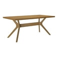 thumbnail image 3 of Plank+Beam 72" Verso Rectangular Dining Table for 6, Solid Wood Cross Leg Kitchen Table, Pecan, 3 of 10
