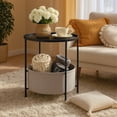 thumbnail image 3 of PinkSheep Round Side Table with Storage Bakset, Small Bedside Table End Table for Living Room Bedroom, Black, 3 of 10