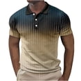 thumbnail image 1 of Birdeem T-Shirt Blouse pour Hommes Décontracté Imprimé à Manches Courtes Col Rabattu Boutons Fente Latérale Hauts, 1 of 10