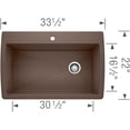 thumbnail image 3 of BLANCO DIAMOND Cafe Brown Non-Porous Composite Single Bowl Sink, 3 of 3