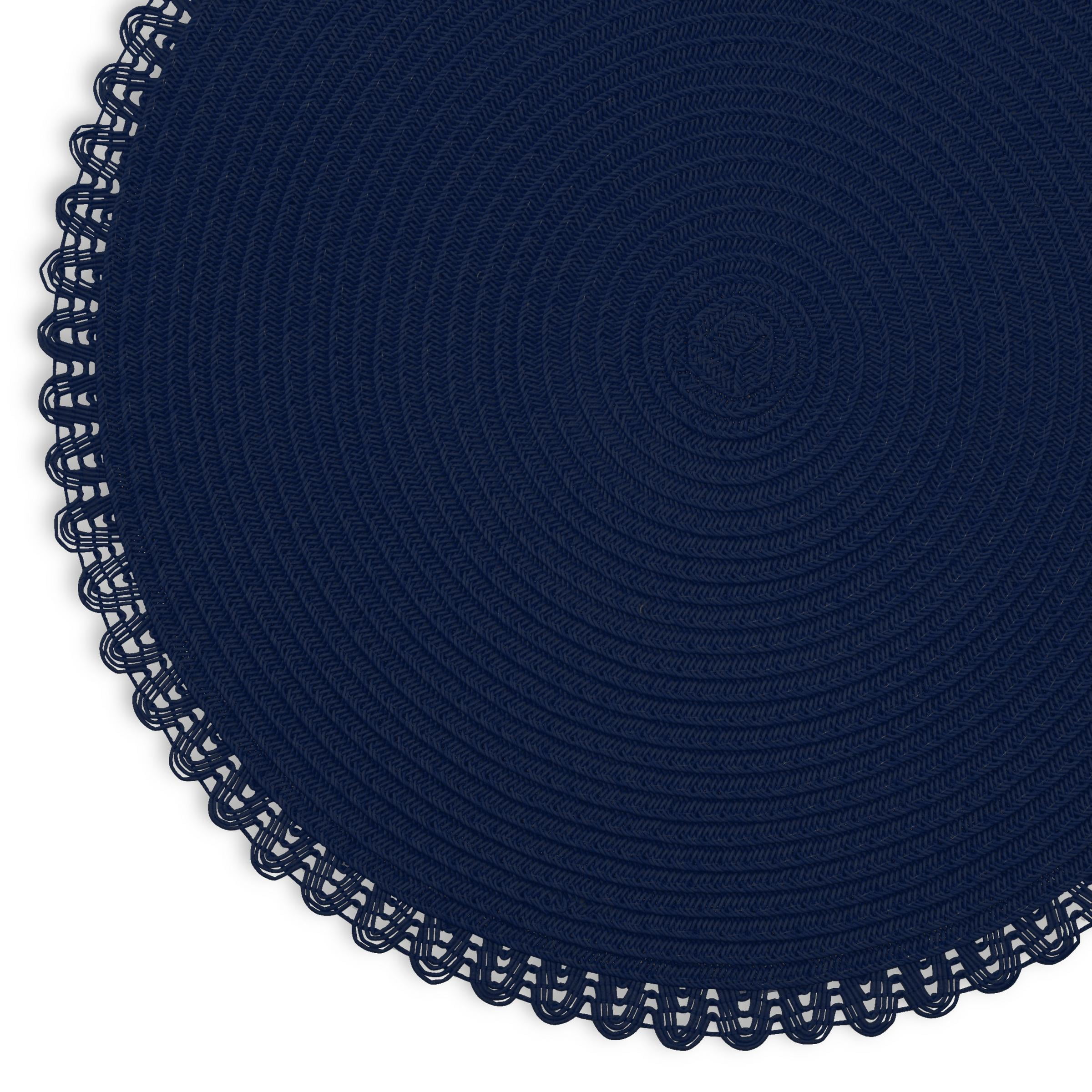 Dainty Home Set of 6 Placemats | Elegant and Durable | 15x15 in Round Woven Non-Slip Washable Place Mats | Tear-Resistant Heat | Resistant Placemats