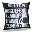 thumbnail image 1 of BOSDECO Black ABC Trendy Distorted Glitch Typeface Alphabet Letters and Numbers to Z and from 0 9 Green and Red Pillowcase Pillow Cover Cushion Case 16x16 inch, 1 of 1