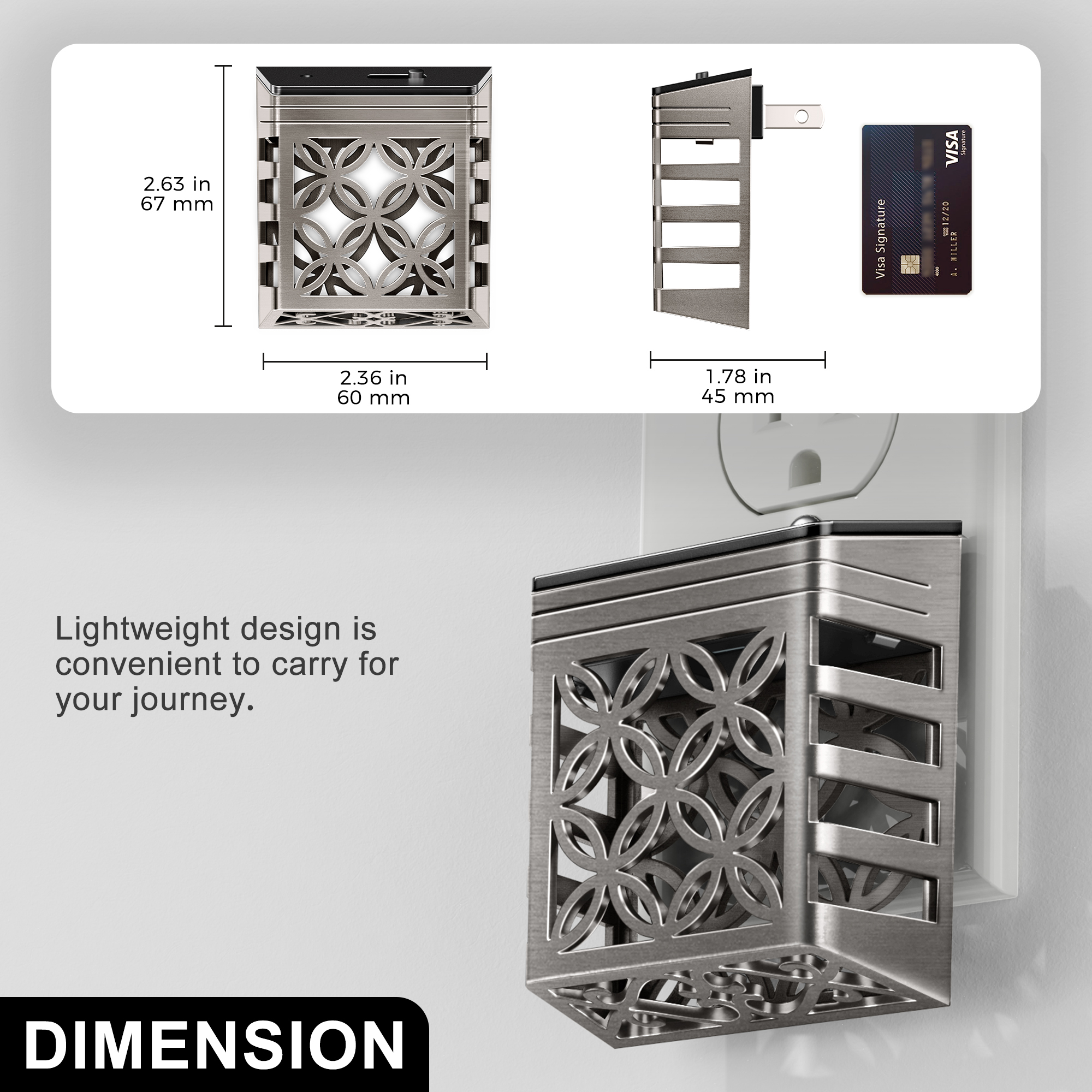 YANSUN 2 pack Black Warm White 3000K Plug in Night Light with Dusk to Dawn Sensor, Solar Style Night Light with Dimmer, for Bedroom Stairwell Kitchen
