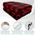 thumbnail image 4 of Twin Quilt Set 68''x86'', Rustic Checkered Lightweight Summer Bedspread Coverlet Set with 2 Pillow Shams, Black Red Buffalo Plaid Breathable All Season Quilt Bedding for Dorm/Bedroom, 4 of 9