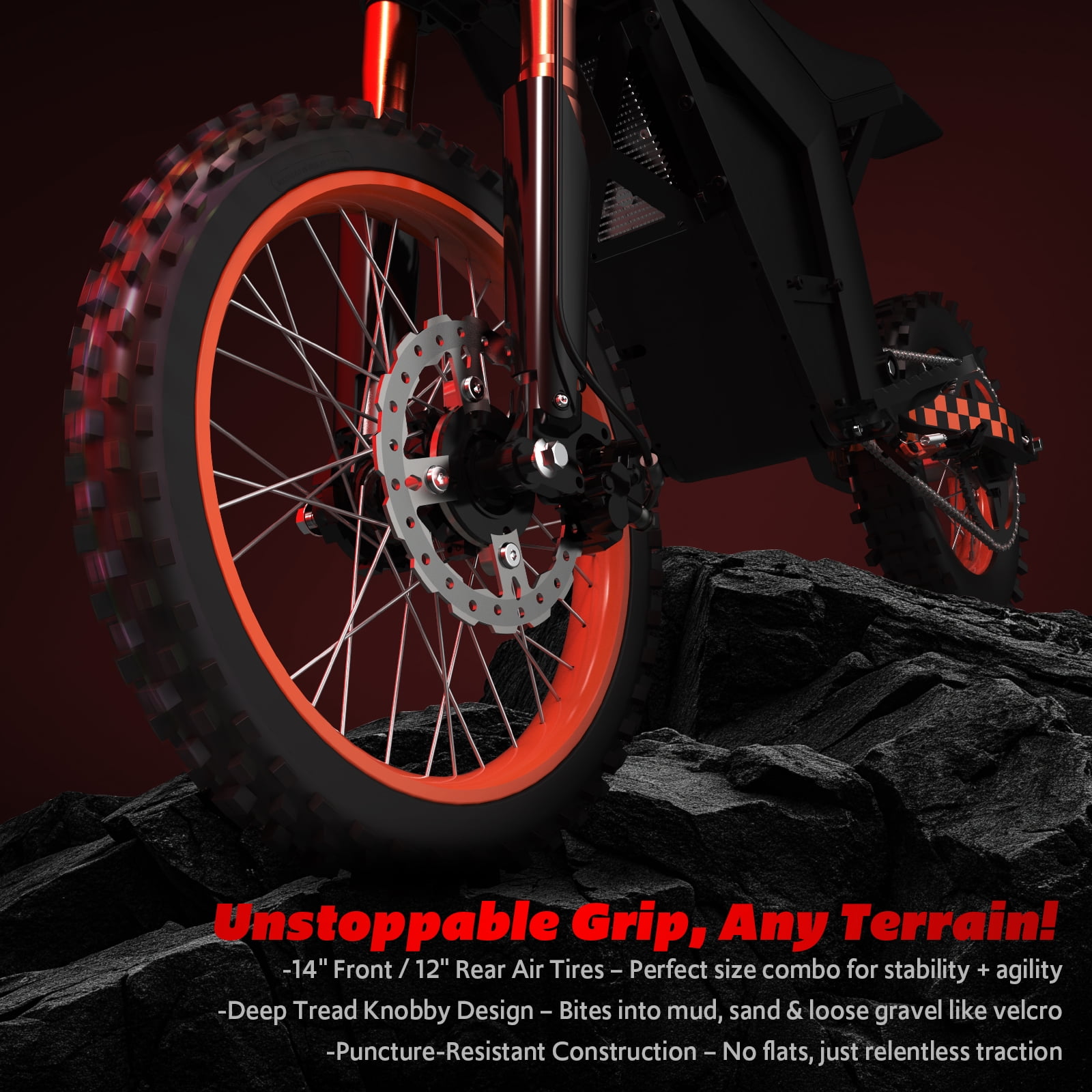 Electric Dirt Bike for Teens & Adults, 3000W Peak, 40MPH, 34-Mile Range, 3 Speed Modes