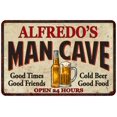 thumbnail image 1 of ALFREDO'S Man Cave Metal Sign 8 x 12 Matte Finish Metal 108120011272, 1 of 1