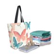 thumbnail image 2 of FORMRS Womens Canvas Tote Bag with Zipper Inner Pocket Shoulder Handbag, Watercolor Butterflies, 2 of 7