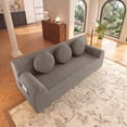 thumbnail image 3 of HOQBN Boneless Sofa Couch for Living Room,71" 3 Seater Sofa with Deep Seat Design and 3 Round Pillows,Comfy Corduroy Fabric Loveseat Couch,No Assembly,Camel, 3 of 5