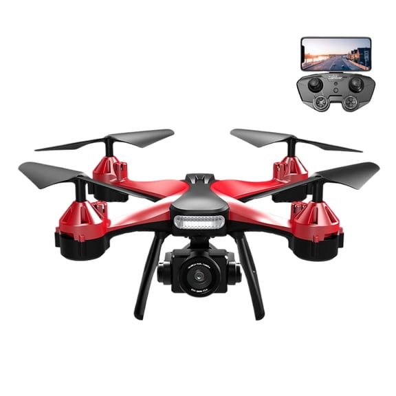 Injueey Drone con cámara HD y luces LED nocturnas que capturan impresionantes vistas nocturnas Drones con cámaras Drone FPV Electrónica rojo 2k píxeles