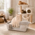 thumbnail image 7 of Stainless Steel Cat Litter Box with Low Entry, Bug Hull High Sided Metal Pan, Odor Control, Easy to Clean, 27.6" x 19.7" x 8", 7 of 7