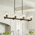 thumbnail image 5 of Aiwen 40 In Linear Chandelier Over Kitchen Island, Rustic Industrial 8-Light Pendant Light Fixture, 5 of 9
