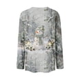 thumbnail image 5 of Yourumao Women's Christmas Shirts Long Sleeve Crewneck Xmas Snowman Graphic Tees Loose Casual Plus Size Tops for Holiday Party, 5 of 8